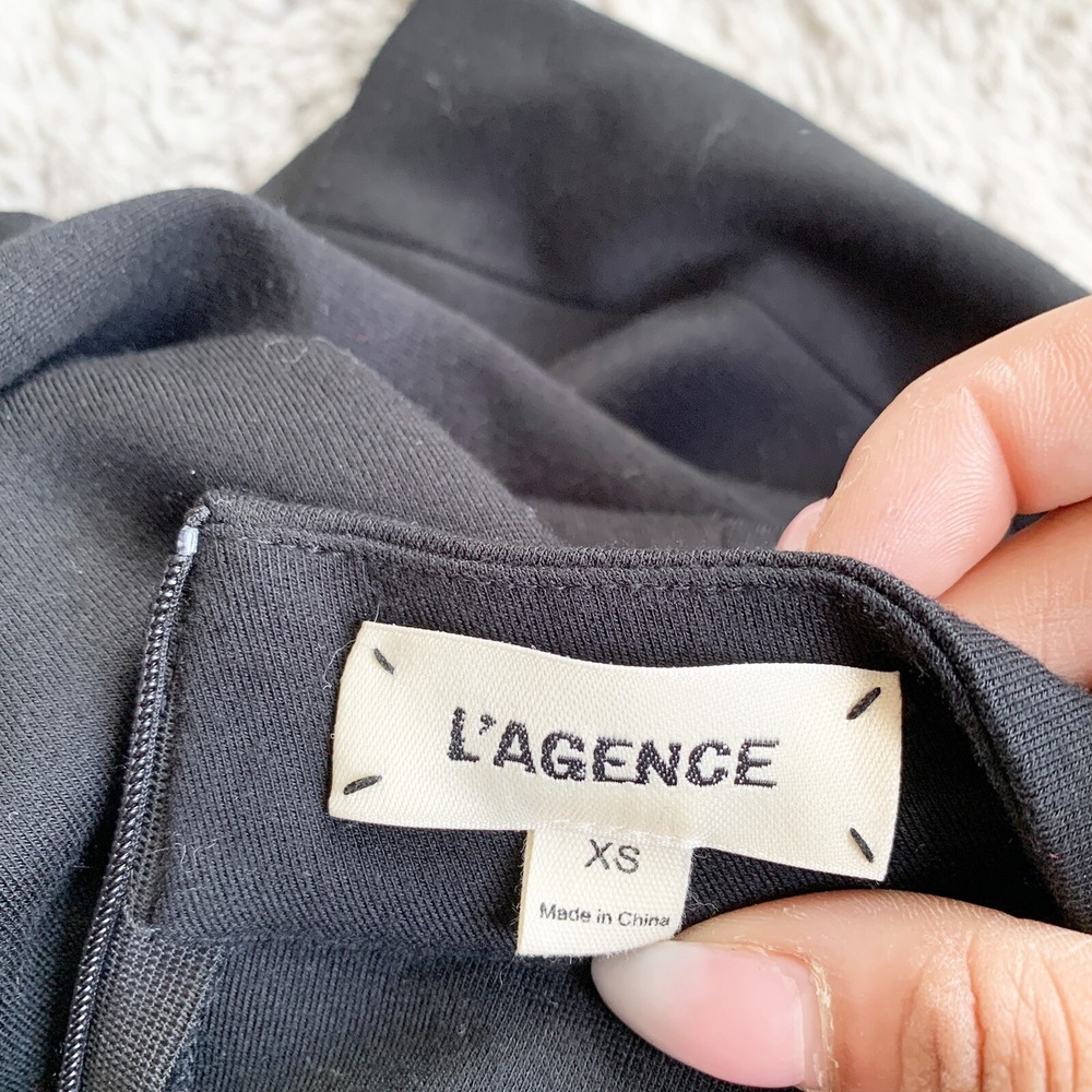 L'AGENCE Womens Turtleneck Dress Size XS Black Nico Cold Shoulder Stretch NEW - Picture 7 of 9